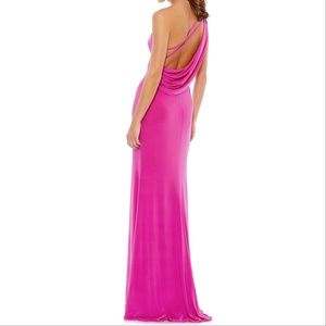 Mac Duggal Ieena 26512 One Shoulder Draped Back Stretch Jersey Gown